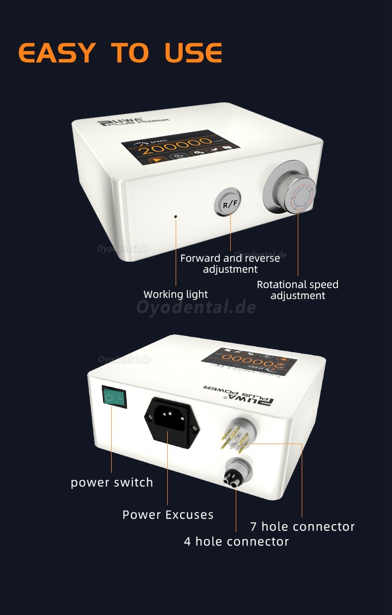 Pluspower® Super Micro S Dental-Elektromotor mit Integriertem LED-Licht